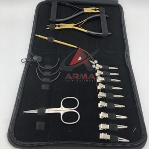 ชุดเครื่องมือสเตนเลสคีมตัดลูกปัดไมโครลิงค์สีดำชุดเครื่องมือสำหรับการต่อผมแบบทนทานออกแบบได้ตามต้องการ - Product Image 4