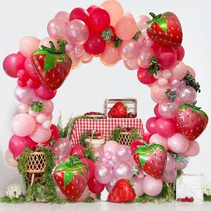 Kit de arco de guirnalda de globos de <span class=keywords><strong>fresa</strong></span>, decoración de fiesta de primer cumpleaños de bayas, decoración de revelación de género, decoración de fondo de fiesta temática de frutas - Product Image 6