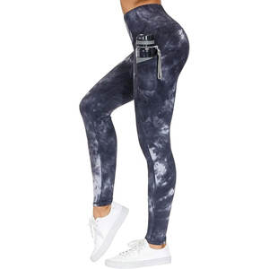 Pantalones de Yoga de cintura alta para mujer, mallas deportivas de secado rápido con patrón sólido, mallas ajustadas para correr - Product Image 4