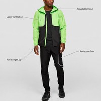 Veste coupe-vent légère imprimée pour le sport, imperméable, anti-transpiration, séchage rapide, extensible dans quatre directions, fermeture éclair intégrale