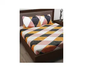 Simple style Winter soft factory Supplier Microfiber skin friendly Bed Sheet Set Printed Flat Bed Sheet from India