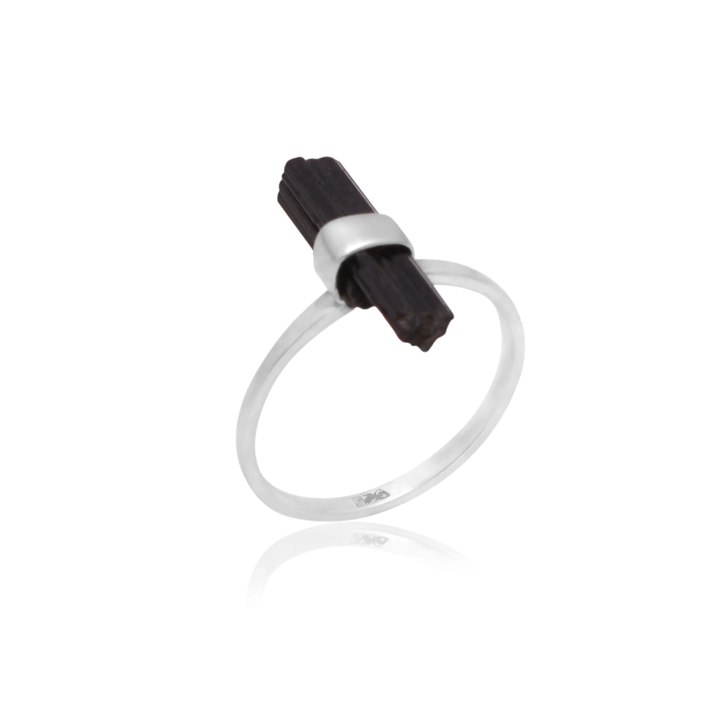 Natural black tourmaline rough ring 925 sterling silver raw gemstone rings tourmaline silver rings indian jewelry