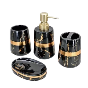 Ensemble de salle de bain en résine fabriqué à la main de qualité supérieure Accessoires de salle de bain attrayants de qualité supérieure Ensembles de décoration de salle de bain tendance - Product Image 3