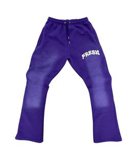 Conjunto de chándal de lana de invierno con capucha y pantalones de chándal desgastados acampanados de peso pesado personalizado - Product Image 2