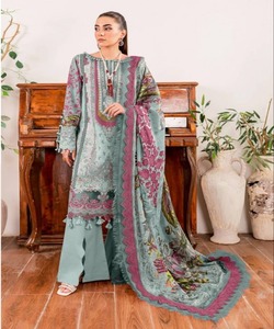Costume Salwar marocain de luxe pour femmes, tissu satiné perlé, broderie ouverte, séchage rapide, robe de soirée modeste, tenue de soirée formelle - Product Image 2