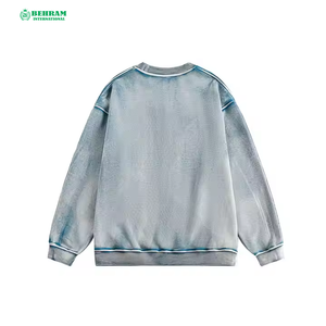 Sudadera extragrande Behram International con efecto lavado ácido, 100% algodón, estilo tie-dye, unisex, informal, para otoño. - Product Image 2