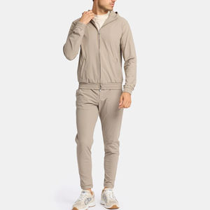 High Quality Custom Men's Sportswear Set Breathable Nylon Stretch Soft <b>Full</b>-<b>Zip</b> Jacket and Slim Fit Pants for Winter - Product Image 3