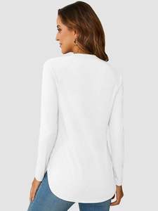 Camiseta lisa de manga corta con cuello redondo para mujer, camiseta de manga corta transpirable de alta calidad para mujer, Camiseta de algodón 100%, camisetas informales - Product Image 2