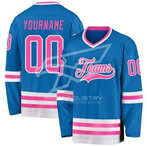 Chemises de hockey sur glace directes d'usine Vente en gros de maillots de sport d'équipe en tissu polyester durable OEM avec logo personnalisé - Product Image 2