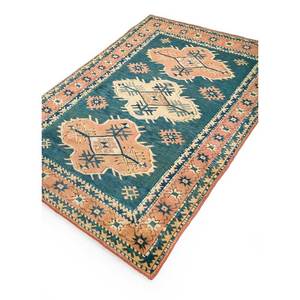 Tapis en laine noué à la main Nuray bleu, motif géométrique, rectangulaire, pour couloir, salon, modèle Pae-922 - Product Image 2