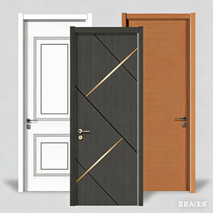 Porte in Legno Moderne Francesi OEM Cinesi per Case con Telaio, Nucleo Solido in Legno, Impermeabili, Insonorizzate, Porte Interne WPC per Camera da Letto - Product Image 4