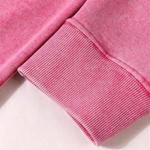 Jersey personalizado de 100% algodón para hombre, sudaderas de gran tamaño, lavado ácido desgastado vintage con patrón sólido, sudaderas con capucha de lavado desteñido al sol - Product Image 5