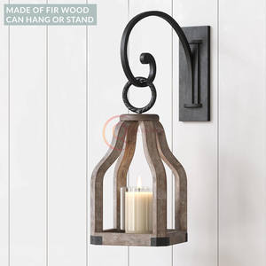 Linternas hechas a mano con portavelas de madera recuperada, tarros de velas únicos para el hogar y el hotel decorativos - Product Image 6