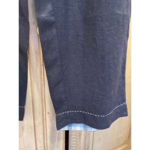 Pantalon décontracté droit en lin pour femme ROOMA, couleur graphite, taille élastique, respirant, coupe mi-ample, technique froissée, poches, taille XL - Product Image 2
