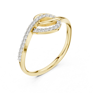 Anillo de Oro Amarillo de 14K con Diamante Redondo Cultivado en Laboratorio para Mujer |   Ropa de Novia |   Diamante Cultivado Nuevo - Product Image 2