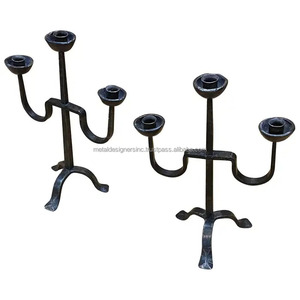 Bougeoirs en fer forgé noir de luxe support décoratif en métal forgé à la main Vintage maison jardin Unique cadeau de noël - Product Image 1