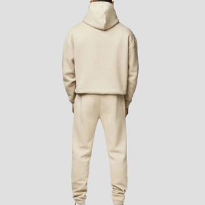 Survêtements de sport d'hiver en coton personnalisés pour hommes Survêtements respirants de grande taille avec logo sérigraphié Ensembles de gros - Product Image 3