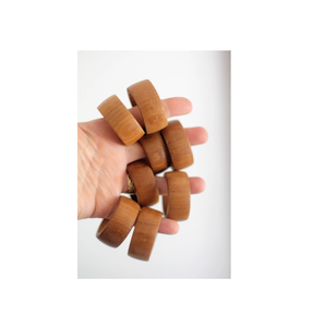 Wooden Carved Napkin Rings Set of for <b>Table</b> Handicrafts Wood Napkin Ring Set with 8 Decorative for Sale - Product Image 1