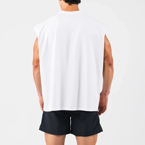 เสื้อยืดแขนกุดผู้ชายไซส์ใหญ่พิเศษเสื้อยืดเข้ายิมลำลองทรงหลวมสำหรับฝึกซ้อมออกกำลังกายสตรีทแวร์และฟิตเนสไลฟ์สไตล์ - Product Image 3