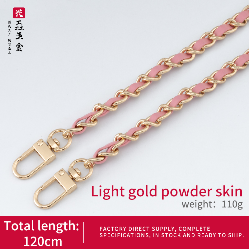 fermaglio per porta [pelle PU rosa + catena oro chiaro]