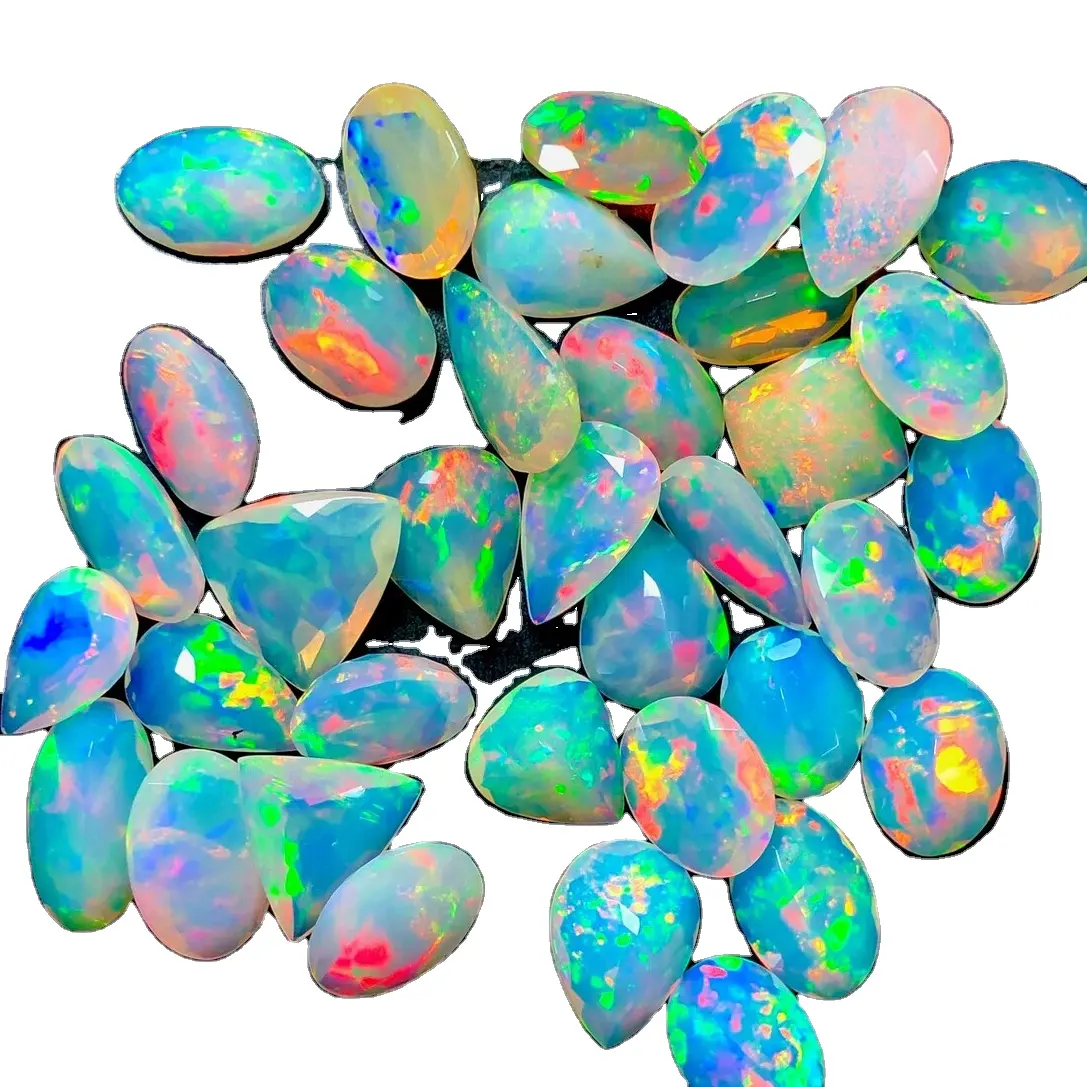 Chất Lượng Cao Tốt Lửa Trắng Ethiopian Opal Lê Hình Dạng Lỏng Mặt Đá Quý Trong Giá Bán Buôn Mỗi Carat