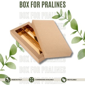 Eco-Friendly Disposable Recyclable Rectangular Cardboard Customizable Pralines & Chocolate Patisserie <b>Box</b> with Lid - Product Image 2
