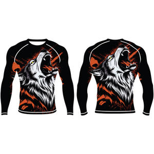 Personnalisé Durable Nylon BJJ Rash Guard Longue Protection UV Anti-UV Compression Chemise Respirant et Confortable - Product Image 6