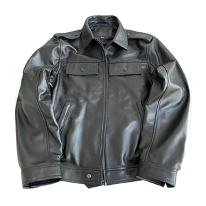 Veste d'hiver en cuir de vache noir originale à la vente chaude Style uni pour hommes Vente en gros Faible MOQ 100% Haute qualité Veste de moto - Product Image 1