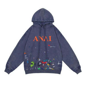 Custom Men's Full Zip Embroidered Winter Fleece Hoodies Regular Sleeve Fashion Streetwear Hip Hop Style Sweatshirts - Product Image 4