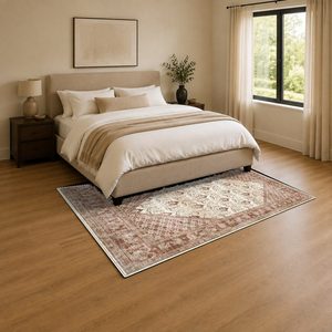 RUGS DEPOT LXDP-0057 Wholesale Terracotta Gold Vintage Oriental Digital Printed Machine Washable Chenille Area Rug Non <b>Slip</b> - Product Image 3