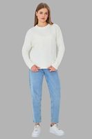 Pull en tricot confortable et élégant à col rond pour femmes pull tricoté à cheveux pull à motifs Service ODM/OEM