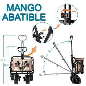 Carrello Pieghevole per Esterni e Fai-da-Te con Capacità di Carico di 80 kg e Cuscinetti Integrati - Product Image 3