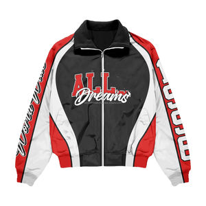 Ensemble de survêtement personnalisé pour homme : veste coupe-vent et short en polyester et nylon, imperméable et réfléchissant, avec fermeture éclair - Product Image 1