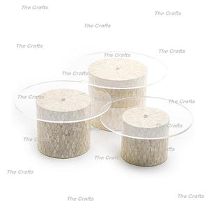 Soporte de pastel de diseño fantástico Soporte de pastel de madera y madre de perla Soporte de postre para uso en bodas y hoteles - Product Image 4