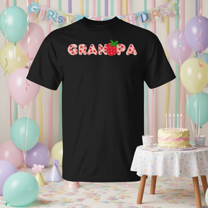 Maglietta per il Primo Compleanno a Tema Fragola per Nonno, Design Promozionale per Bambini - Product Image 3