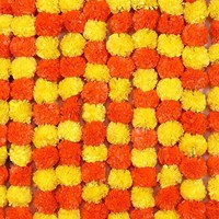 100 buah Karangan Bunga Marigold Artifisial Dekoratif Cantik untuk Acara Pesta Pernikahan Dekorasi Diwali 4,5 kaki Mala Buatan Tangan