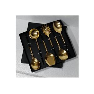 Ensemble de 6 couverts entièrement en acier inoxydable avec résine pour la maison et l'hôtel ensembles de couverts de service à salade en métal de taille personnalisée avec vernis - Product Image 5