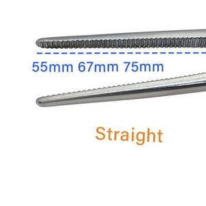 Pince hémostatique chirurgicale en acier inoxydable à pointe incurvée et droite Source d'alimentation manuelle avec pinces de verrouillage - Product Image 3