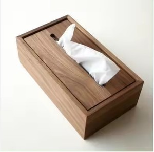 100% haute qualité bois boîte à mouchoirs chambre mallette de rangement support boîte boîte à mouchoirs support avec couvercles en bois pour la vente - Product Image 5