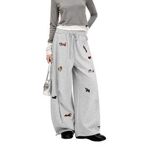 Venta Directa de Fábrica Pantalones Deportivos para Mujer Más Vendidos con Hermoso Bordado y Corte Holgado para Comodidad Diaria - Product Image 1