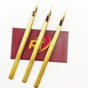 Pince à épiler d'extension de cils de précision en acier inoxydable avec logo personnalisé pince à épiler d'isolation couleur or OEM outil de beauté professionnel cils - Product Image 5