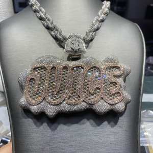 Bijoux de bus 3D brillants personnalisés pour hommes, testeur de diamants de passage de Moissanite VVS, pendentif boule 3D plaqué glacé - Product Image 1