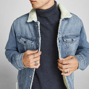 Veste en jean pour hommes avec logo personnalisé Veste en jean OEM de style décontracté de créateur Vêtements d'extérieur haute qualité à la mode Vestes en jean de qualité supérieure - Product Image 4