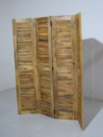 Meuble de séparation pliable en bois de manguier massif à 4 panneaux pour la maison et l'hôtel