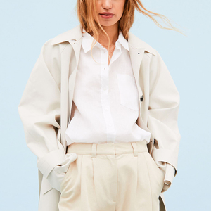 Camisa recortada de algodón orgánico para mujer, LICRA ecológica con patrón a cuadros, decoración de parches de elementos de moda Vintage - Product Image 1