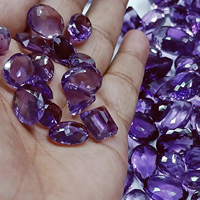 Améthyste synthétique (créée en laboratoire) de qualité AA, pierres précieuses en vrac, mélange de coupes, certifiées par un tiers, œil de chat super violet, lots de 15 à 80 carats