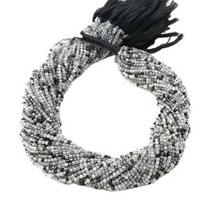 Piedras preciosas naturales de color negro, Micro facetadas, cuentas de Rondelle, pelo auténtico de alta calidad, cuarzo para joyería, pulsera, collar - Product Image 1