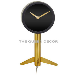 Luxury Handmade Table Top Decoration Stainless Steel Metal Unique Shape Shinny Polish Table <b>Clock</b> Fancy Style - Product Image 5