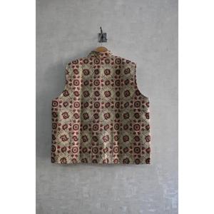 Chaleco Acolchado de Algodón para Mujer, Ecológico, para Todas las Estaciones, Invierno, Sin Mangas, Hecho a Mano, Informal, con Diseño de Botones - Product Image 4