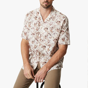 Camisas estampadas ligeras para hombre con etiqueta de logotipo bordado de manga corta personalizada y marca personal para uso de verano - Product Image 4